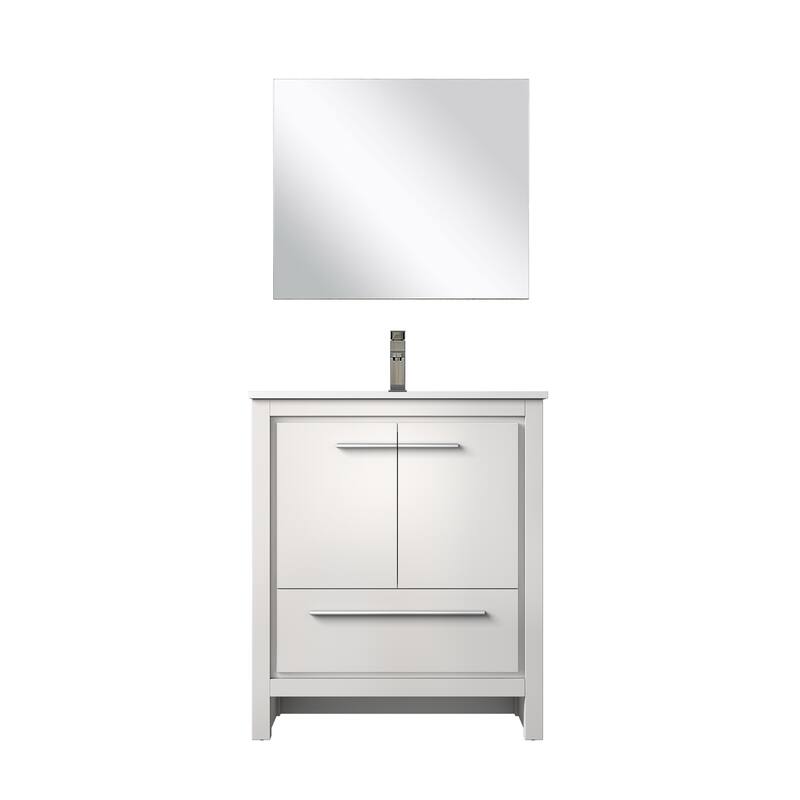 Lafarre Bath Vanity with Quartz Top, Sink, Mirror and Chrome Faucet