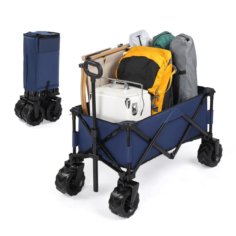 Garden Cart 220lbs Capacity Portable Collapsible Utility Wagon - N/A
