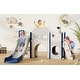 preview thumbnail 17 of 22, Toddler Slide, 8 in 1 Kids Indoor Slide for Toddler 1-3, Indoor Outdoor Toddler Playground, Baby Slide Toddler Slide Playset Blue&gray