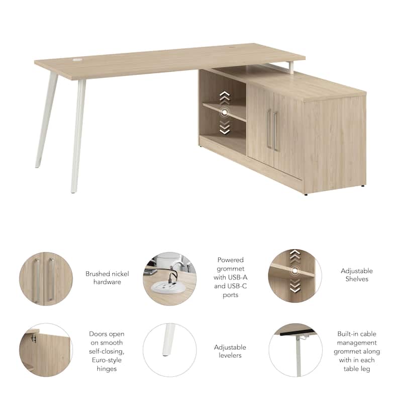 Bush Business Furniture Vista 72W L Shaped Desk with Storage Cabinet