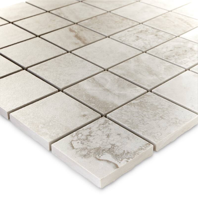 Tufo 12 in. x 12 in. Glazed Porcelain Mosaic Wall and Floor Tile