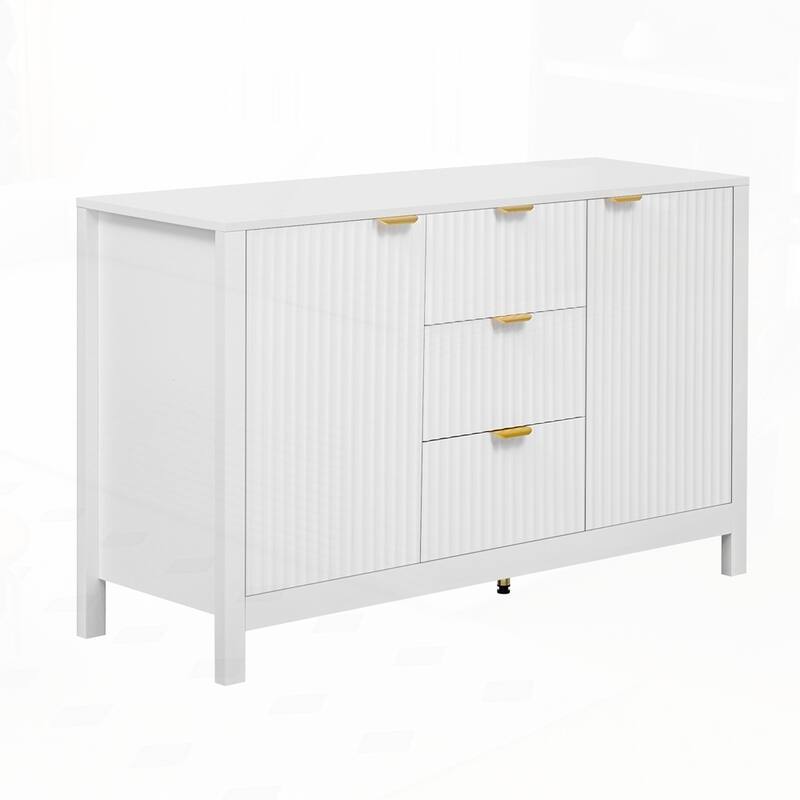 Storage Console Table with Metal Handles