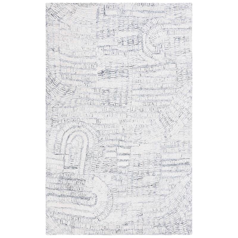 SAFAVIEH Handmade Glamour Emilija Modern Wool Rug - 6' Square - Grey/Ivory