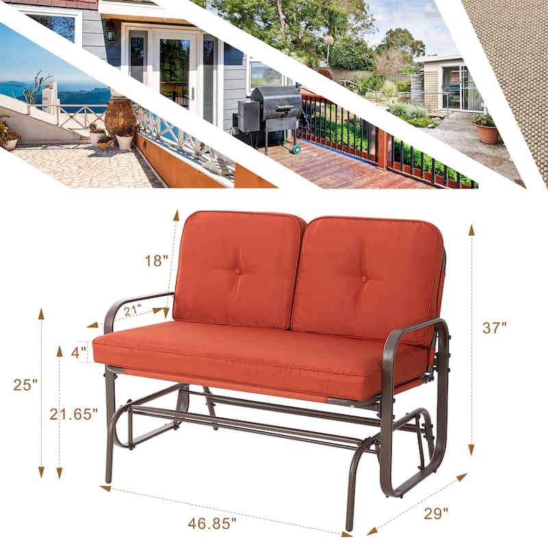 Futzca Outdoor Patio Glider Rocking Bench