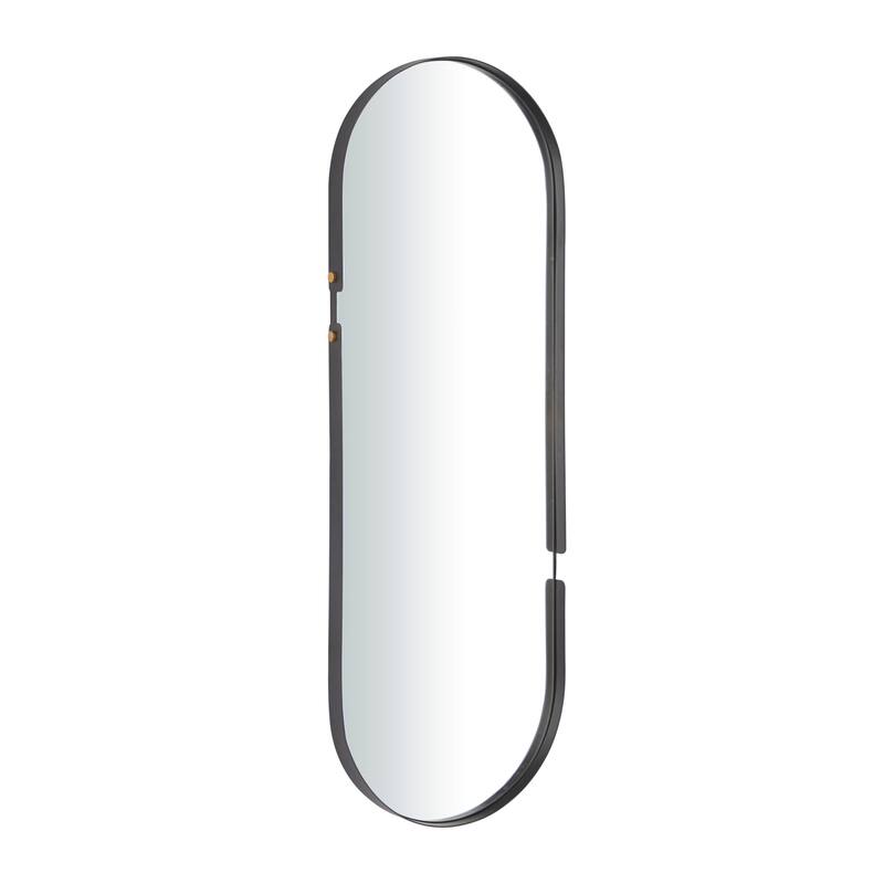 Metal Oval Wall Mirror - Black - CosmoLiving by Cosmopolitan - 2"W x 15"L x 43"H