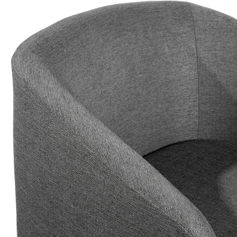 Barrel Accent Chair with 360° Swivel Vinyl Wrapped Base