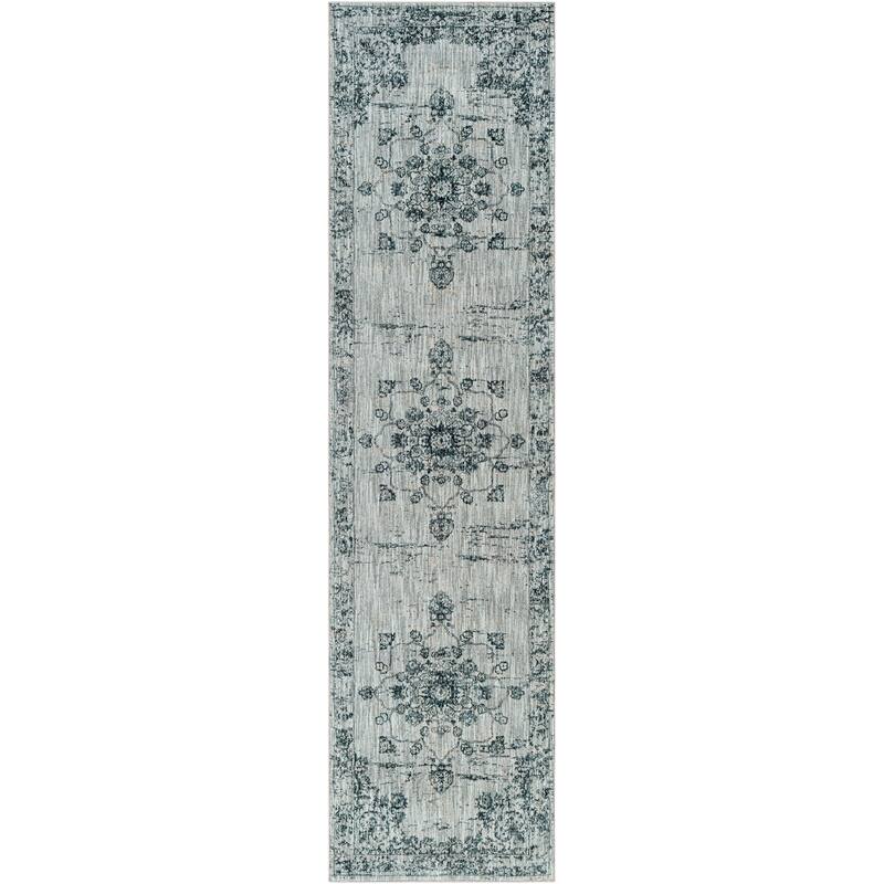 Livabliss Traditional Laila Medallion Area Rug - 2'7" x 10' - Teal