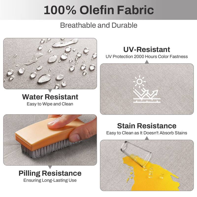 Gymojoy 6-Piece Outdoor Wicker Patio Furniture Set, 5" Thick Cushioned Rattan Conversation Set