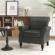 preview thumbnail 70 of 131, Mid-Century Modern Accent Chairs with Nailhead Trim 1 Piece - Black/ Faux Leather