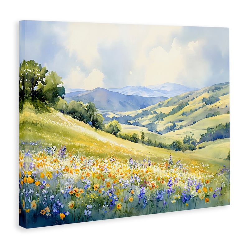 Stupell Spring Meadow with Distant Mountain Canvas Wall Art Design By Franklyn Gregory