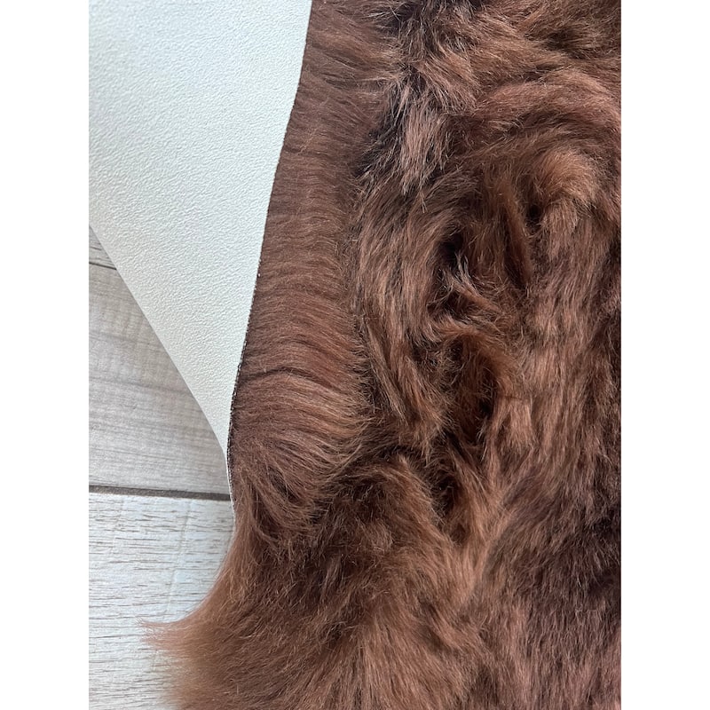 Silver Orchid Luxurious Faux Bison Skin Shag Rug