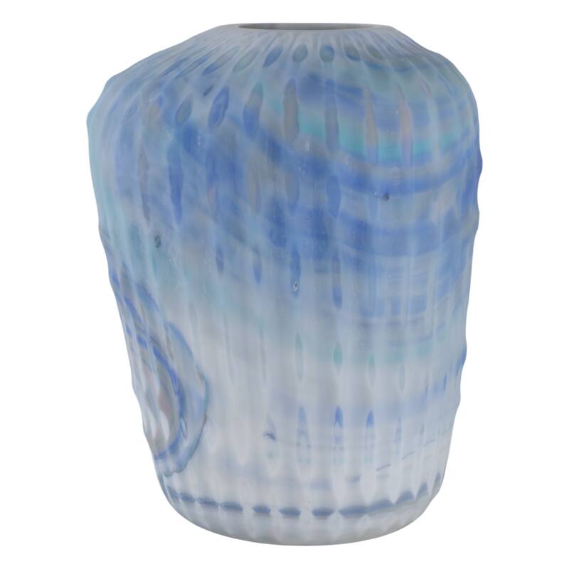 Glass Vase Ribbed Abstract Pattern for Flower Arrangement Home Decor