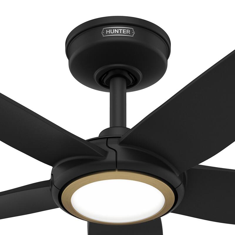 Hunter Zentech Wi-Fi ENERGY STAR Damp Rated Ceiling Fan w/ LED Light and Handheld Remote - Modern & Contemporary - SMART FAN!