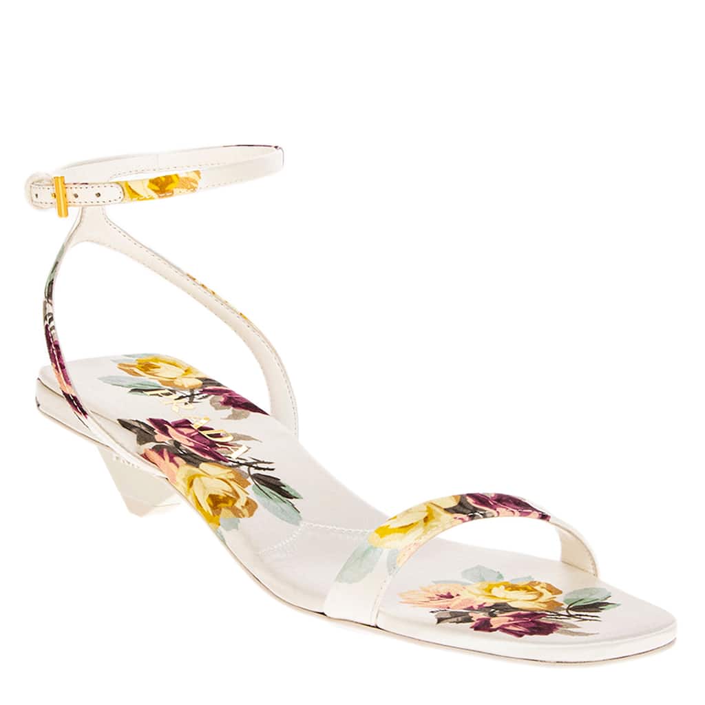 Prada Satin Floral Print Sandals