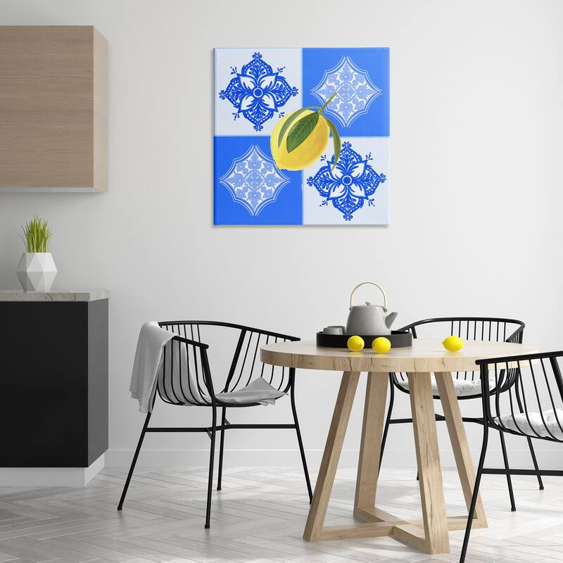 Stupell Lemon over Geometric Tiles Canvas Wall Art Design By Ashley Singleton