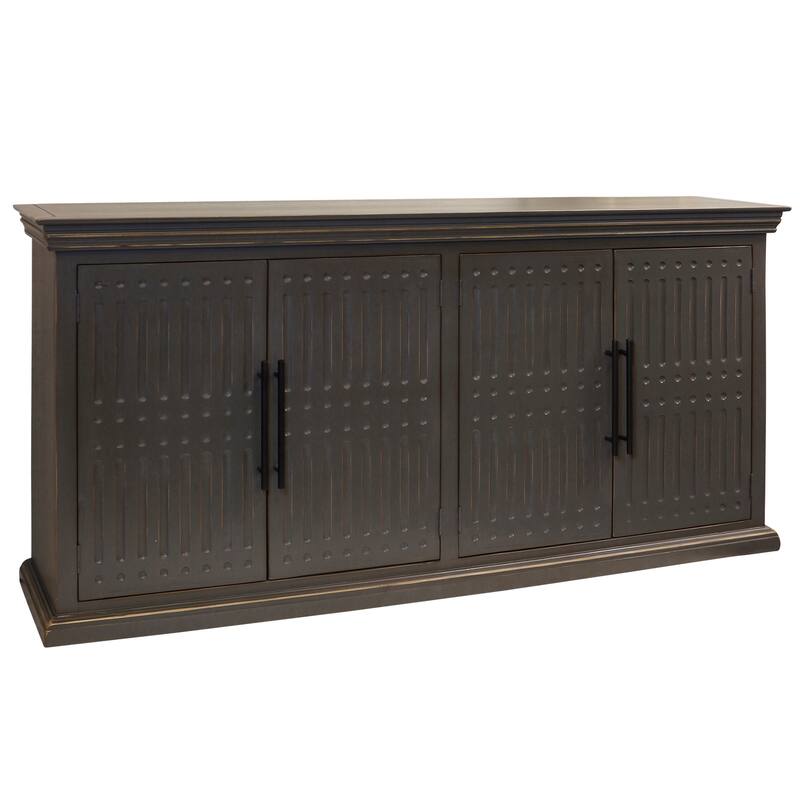 StyleCraft Points 4-Door Credenza - Smokey Grey - Smokey Grey