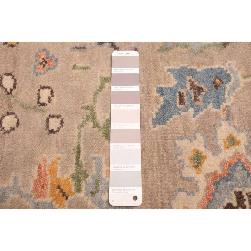 ECARPETGALLERY Hand-knotted Modern Oushak Taupe Wool Rug - 8'1 x 9'11