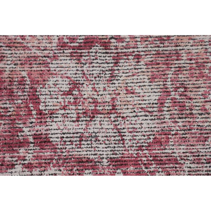 Pink Abstract Modern Area Rug Hand-Knotted Wool Carpet - 8'1"x 11'5"
