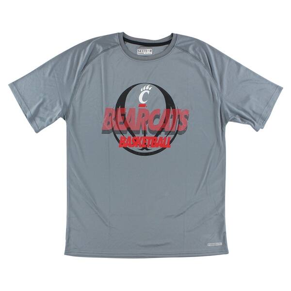Shop Majestic Mens Cincinnati Bearcats Basketball Logo T Shirt Grey Grey Black Red L Overstock 22613908