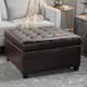 Alexandria Contemporary Tufted Bonded Leather Storage Ottoman by Christopher Knight Home - Brown