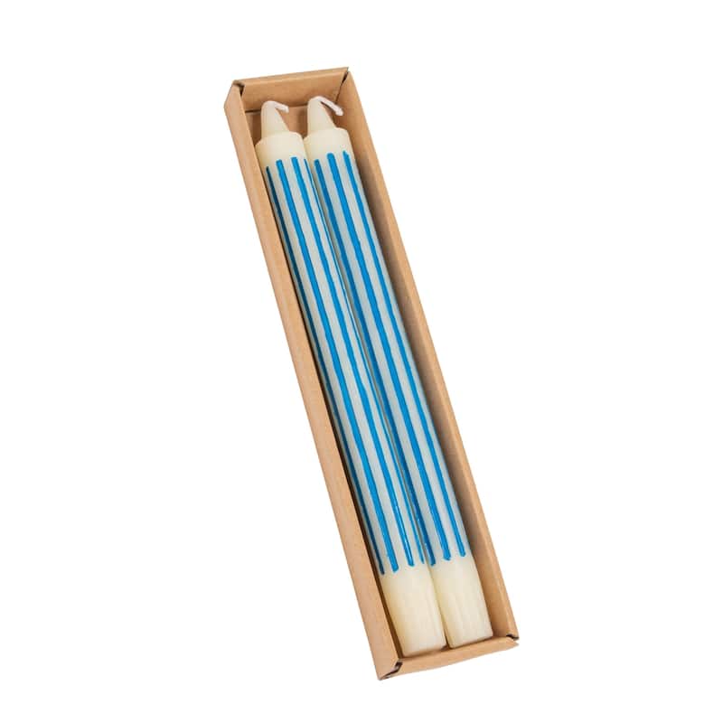 Unscented Taper Candles in Box - 0.88"L x 0.88"W x 10.0"H - Royal Blue