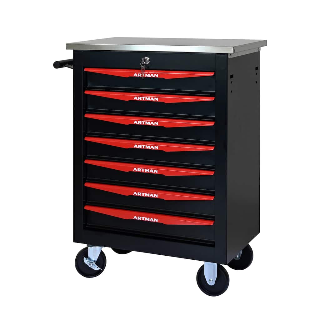 7-Drawer Rolling Tool Cart with Wheels for Garage, Workshop & Warehouse