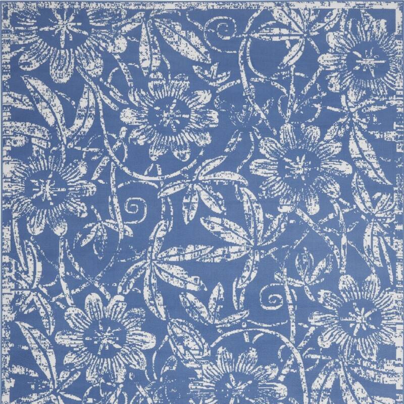 Juboc Power Loomed Distressed Floral Traditional Non Skid Stain Resistant Area Rug By HomeRoots - 120' X '84' X '0.39