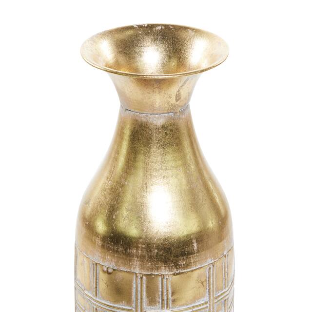 Set of 3 Contemporary Glam Gold Iron Vases