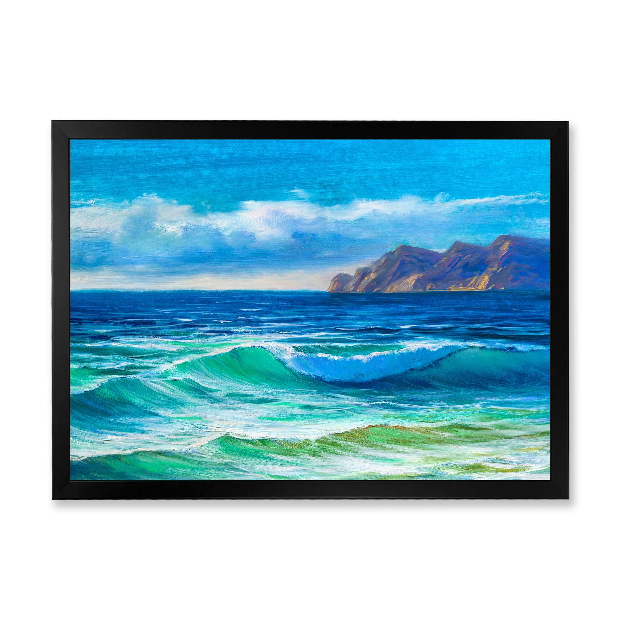 Designart "Morning Sunlight On The Sea Waves XI" Nautical & Coastal