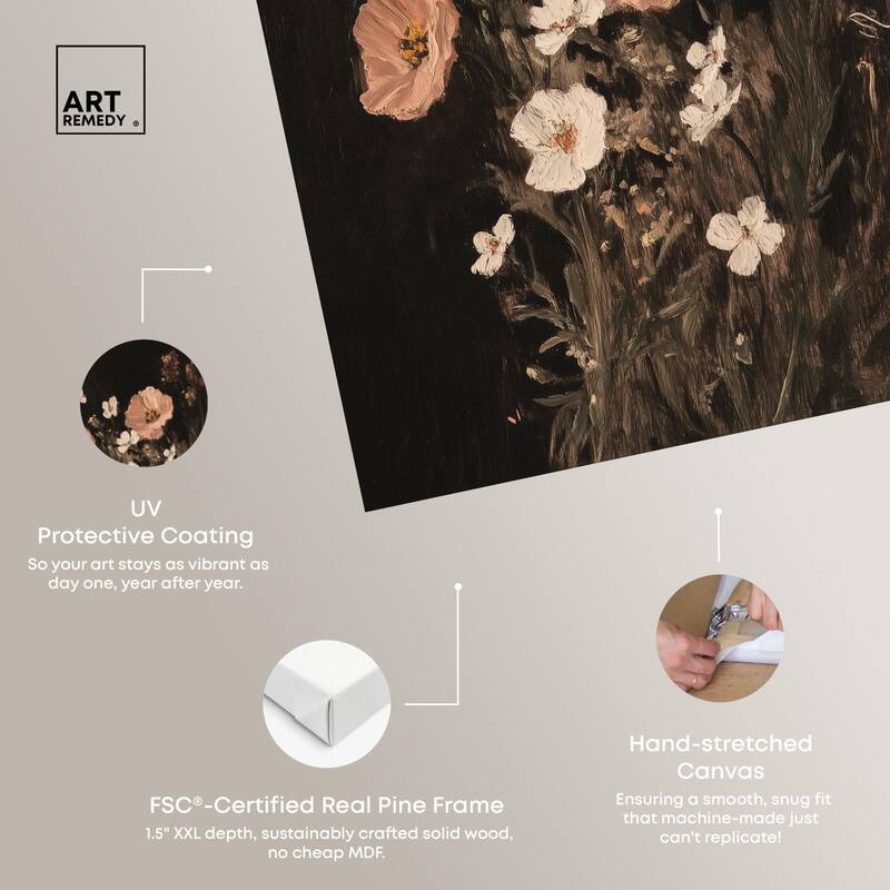 Poppy and Moth I Canvas by Art Remedy, Gallery Wrapped