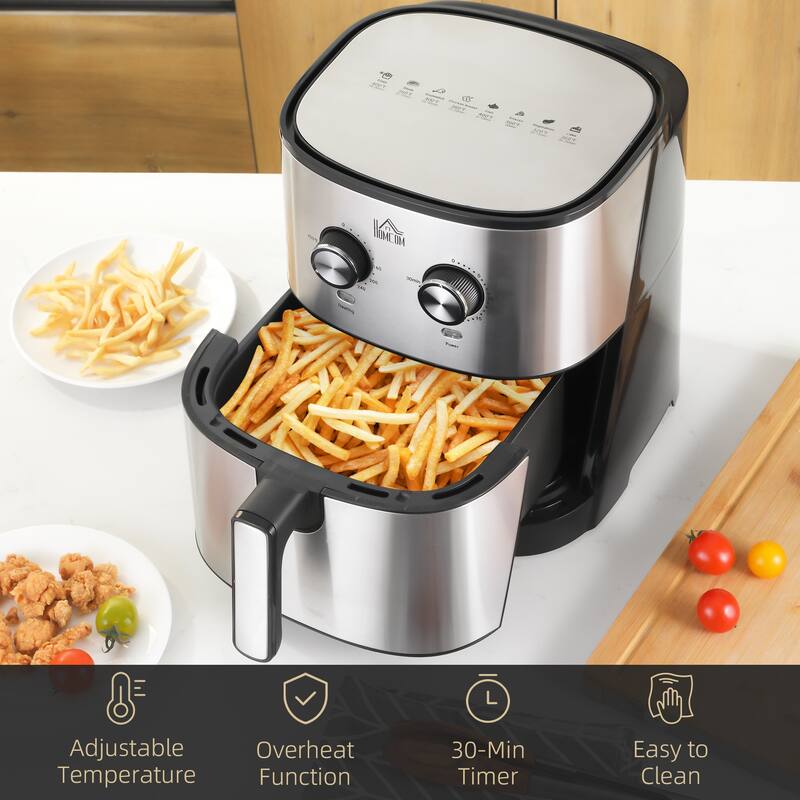 HOMCOM Family-Size Compact-Shape Air Fryer Oven Countertop Oven Cooking Gift - 14.25" x 11.5" x 13.5"