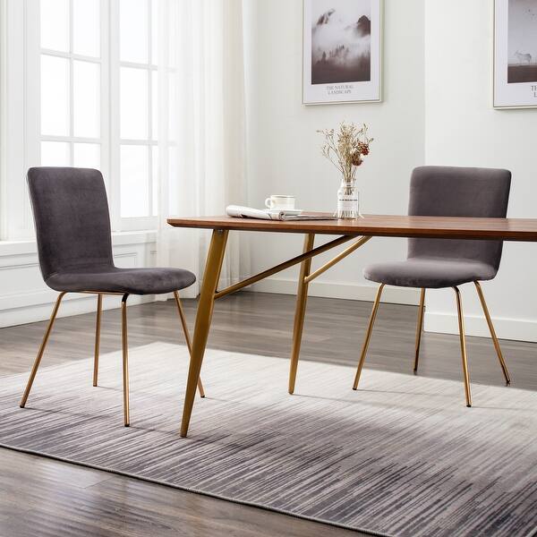 Art Leon Modern Velvet Fabric Dining Chairs Set Of 2 With Golden Legs On Sale Overstock 28181562