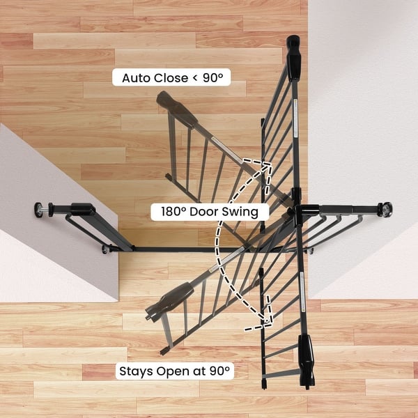 dimension image slide 2 of 4, BalanceFrom Easy Walk Thru Safety Gate for Doorways and Stairways with Auto Close, 30 inch Tall, Available in Three Sizes