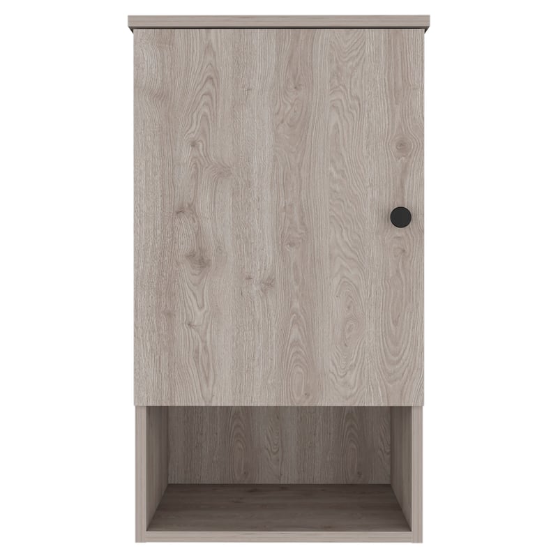 Light Grey 1-Door Medicine Cabinet with Soft Close, 3 Shelves for Bathroom Storage Organization