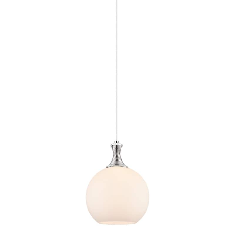 Innovations Lighting 415-1P-14-10 Astor Pendant Astor 10" Wide Pendant - Polished Nickel / Matte White