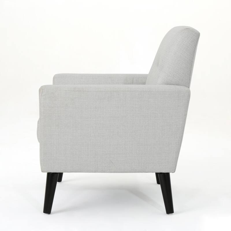 Roomfitters Modern Upholstered Club Chair with Cushioned Seat, Button-Tufted Back and Tapered Legs for Living Spaces