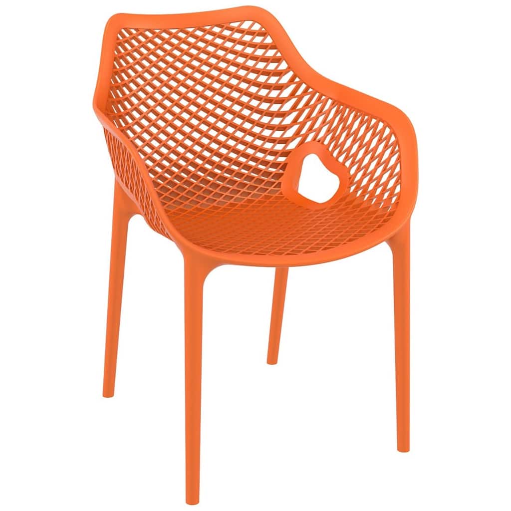 32.25" Orange Outdoor Patio Dining Arm Chair - Extra Large