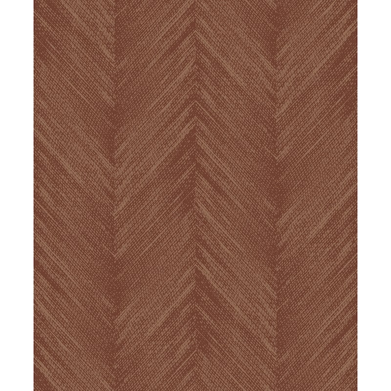 Seabrook Designs Otto Geometric Chevron Non-Woven Unpasted Wallpaper - 20.9 in. W x 33 ft. L - Redwood