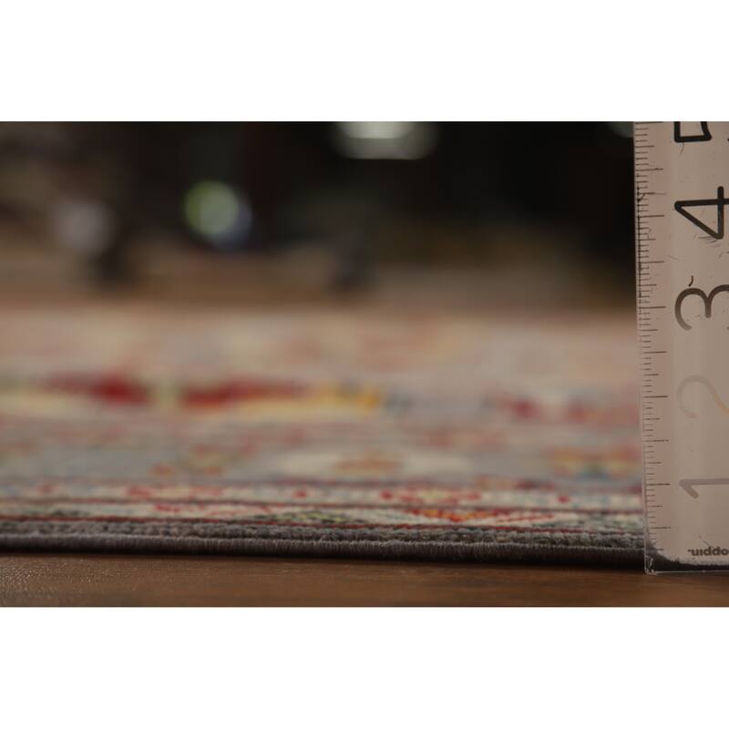 Hand Knotted Oriental 100% Wool Carpet Traditional Geometric Greys & Charcoal Kazak Area Rug - 11' 4'' X 8' 5''