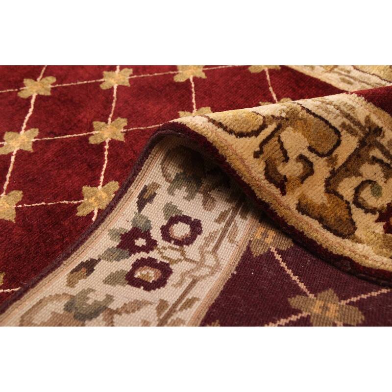 ECARPETGALLERY Hand-knotted Opulence Dark Red Wool Rug - 2'7 x 9'7
