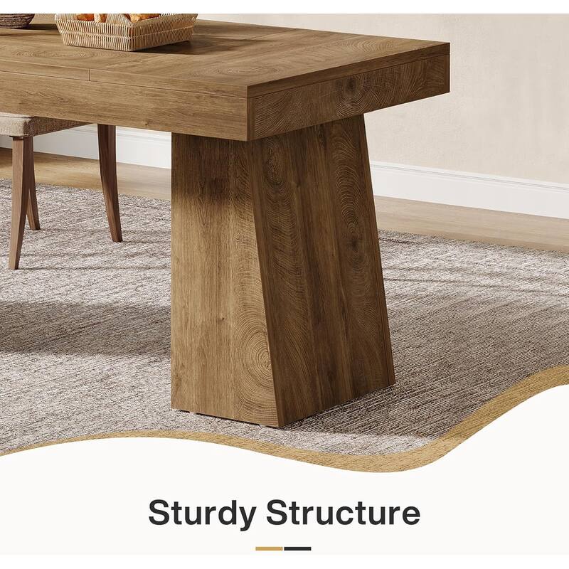55 Inches Rectangular Dining Room Table, Brown