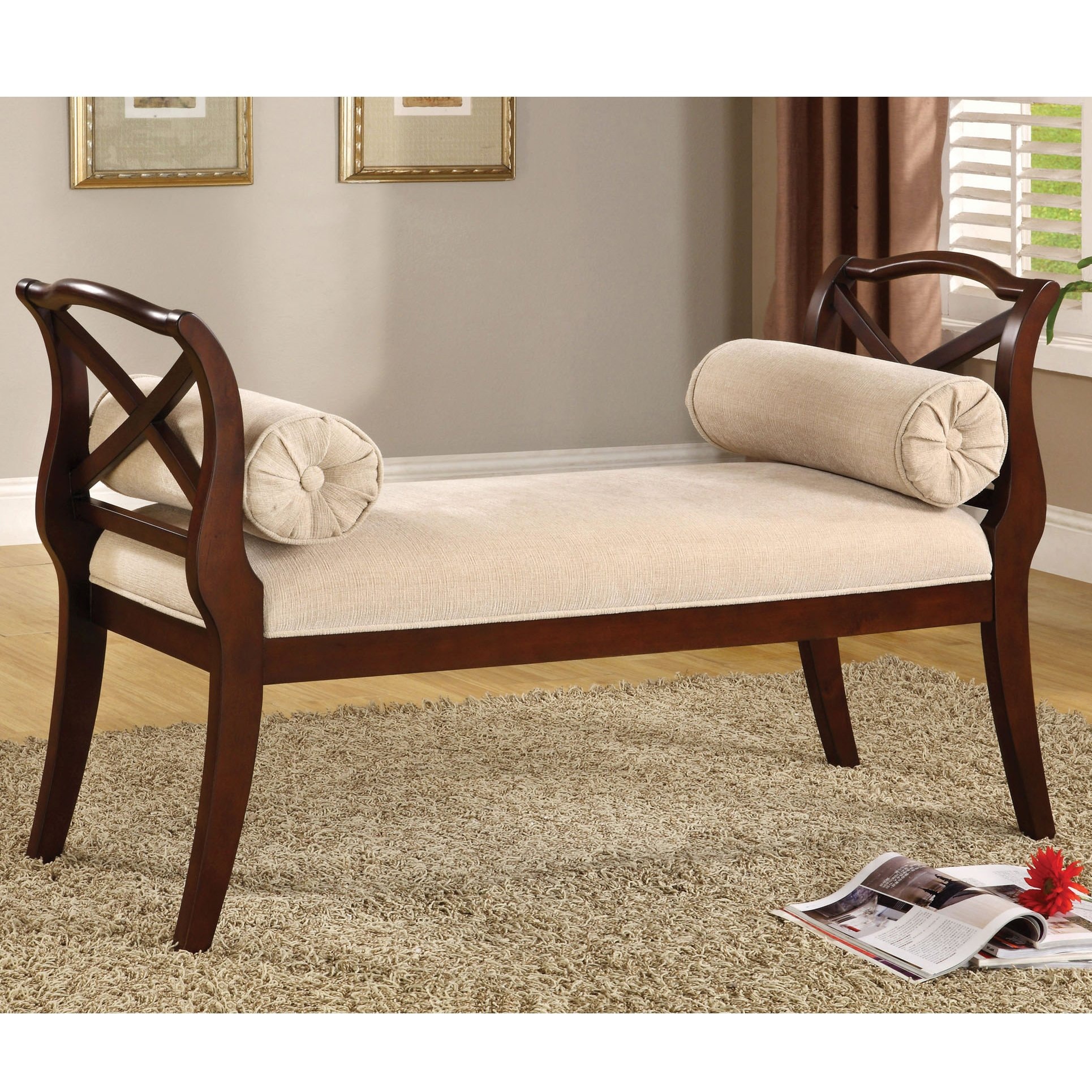 Furniture Of America Mont Transitional Cherry Solid Wood Settee Bench Overstock 5675925 Also set sale alerts and shop exclusive offers only on shopstyle. furniture of america mont transitional cherry solid wood settee bench