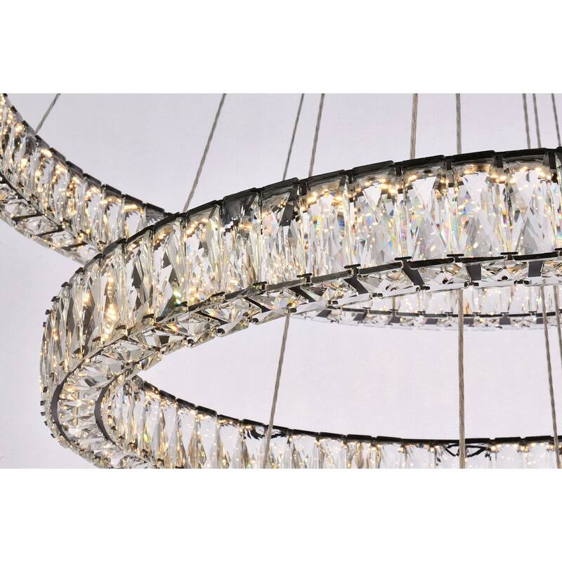Indigo Home 41 inch LED triple ring chandelier