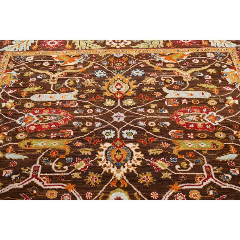 Vegetable Dye Floral Ziegler Wool Area Rug Handmade Oriental Carpet - 6'5" x 9'7"