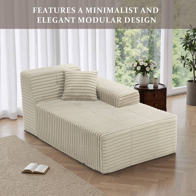 Plush Oversized L-Shape Chaise Lounge