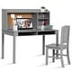 preview thumbnail 20 of 26, Kids Desk and Chair Set Study Writing Desk with Hutch and Bookshelves - 44" x 24" x 43.5" (L x W x H)