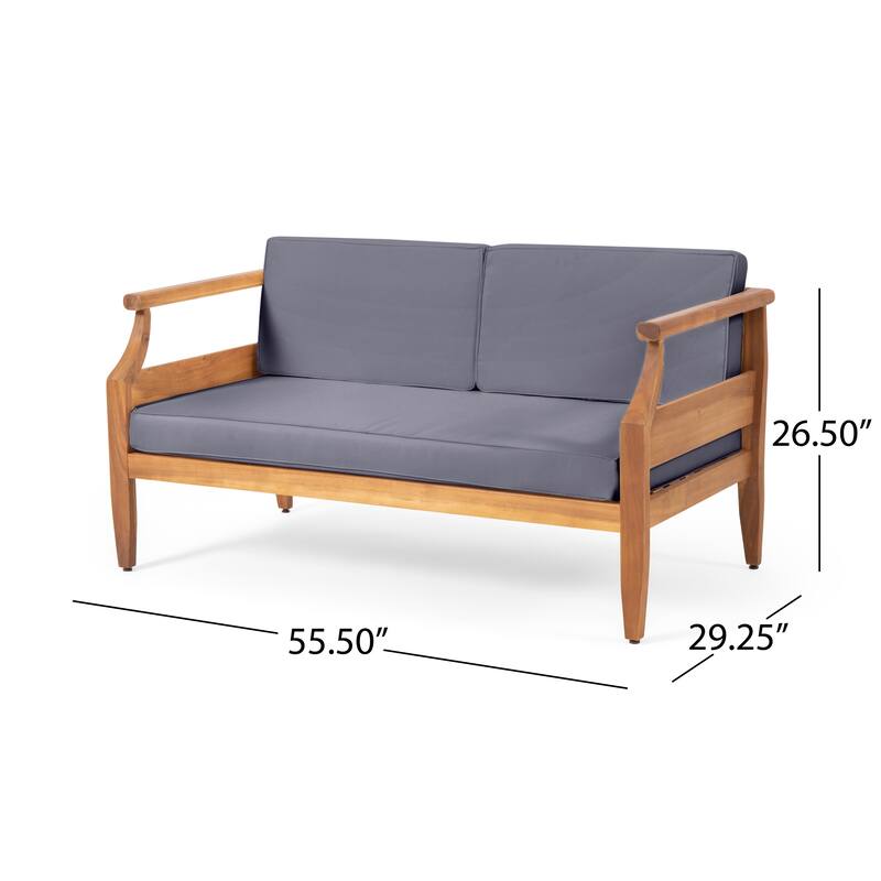 Aston Acacia Wood Outdoor Loveseat Set by Christopher Knight Home