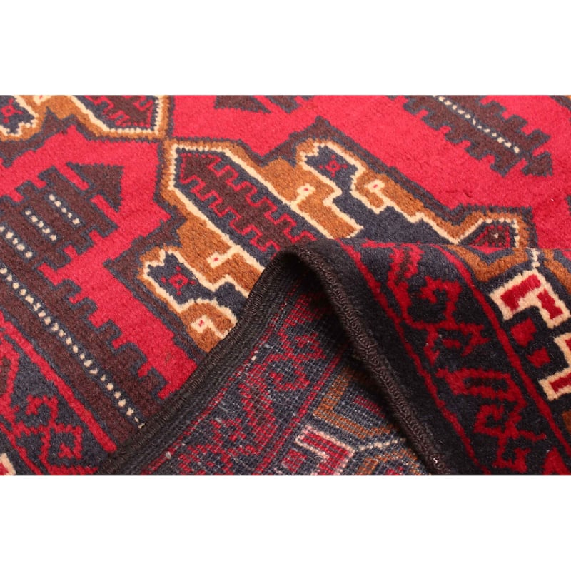 ECARPETGALLERY Hand-knotted Teimani Red Wool Rug - 3'4 x 6'1