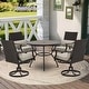 preview thumbnail 17 of 17, EROMMY Patio Dining Set, Swivel Rocking Chairs & Round Table Outdoor Furniture Set for Backyard, Deck