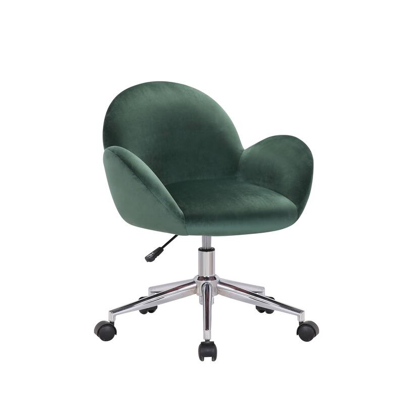 Porthos Home Quon Velvet/ Chrome Swivel Office Chair